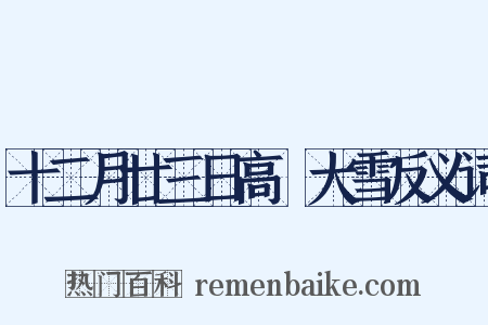 十二月廿三日高峣大雪反义词是什么意思的图片